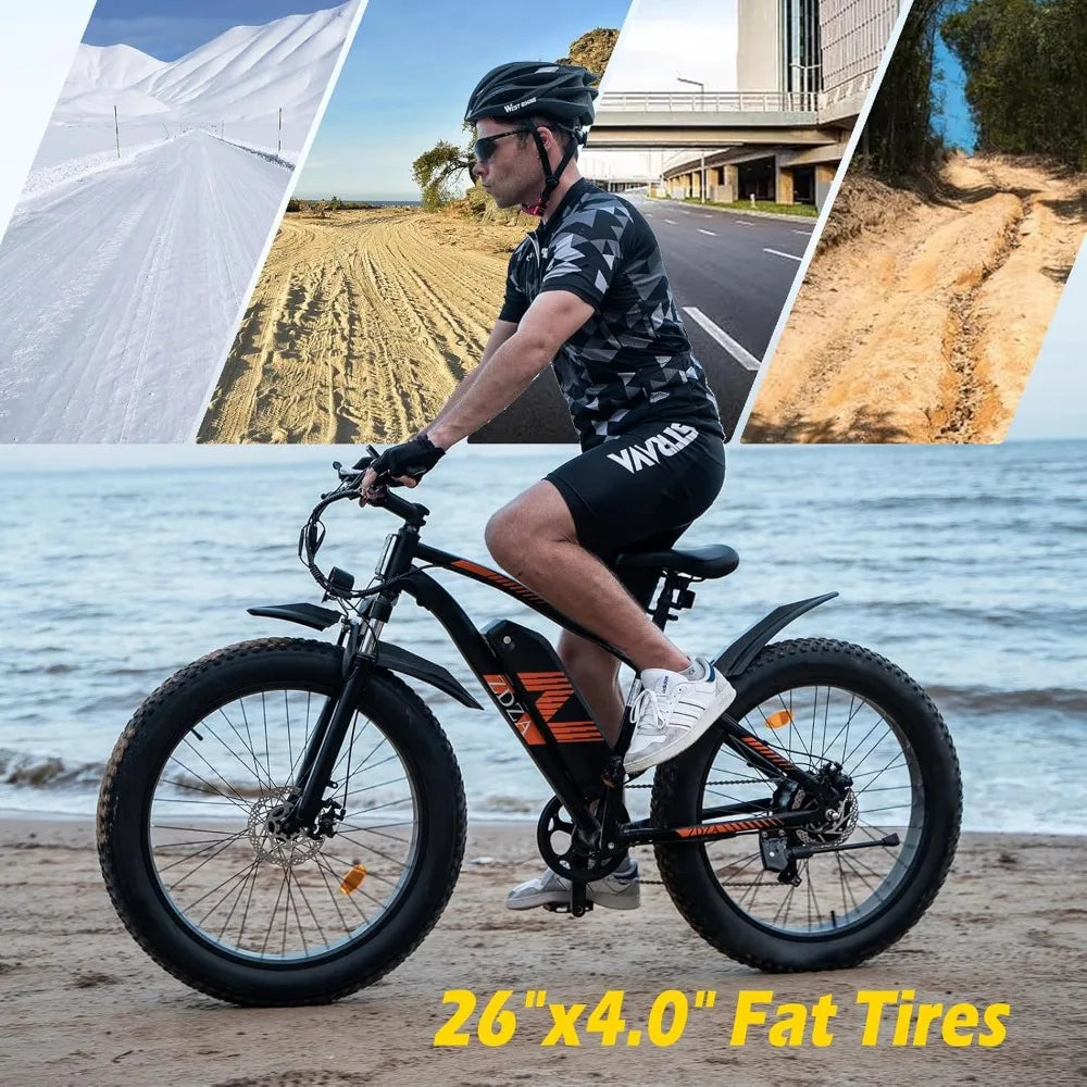 26 Inch Fat Tire E Bike 1500W Motor 48V 14.5Ah Electric Bike