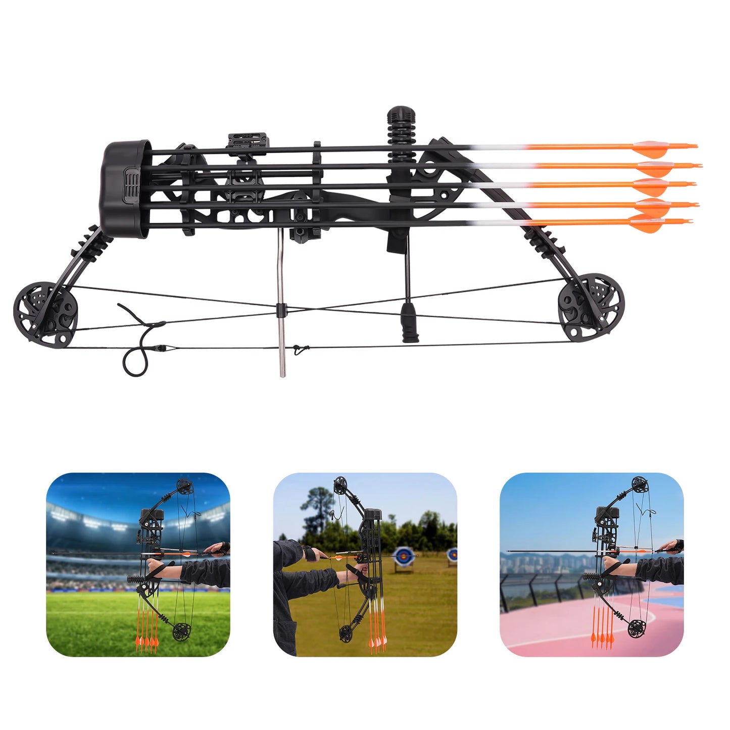 35-70lbs 329fps Adult Compound Bow Kit Archery Shooting