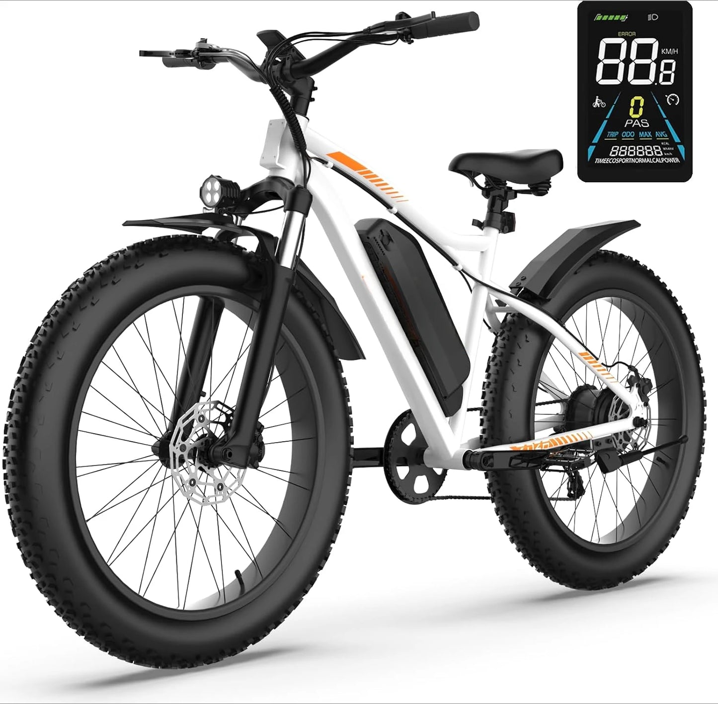 26 Inch Fat Tire E Bike 1500W Motor 48V 14.5Ah Electric Bike