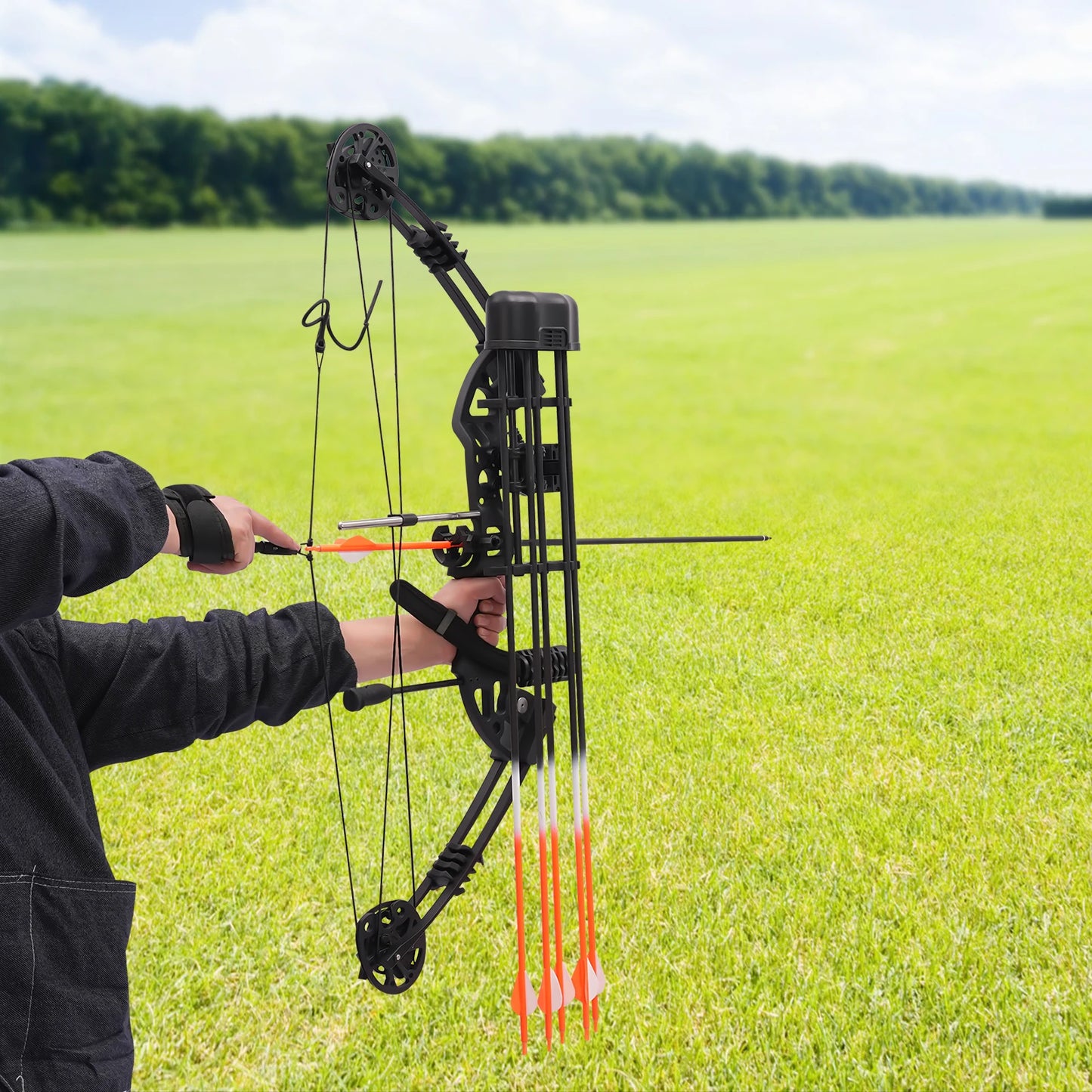 35-70lbs 329fps Adult Compound Bow Kit Archery Shooting