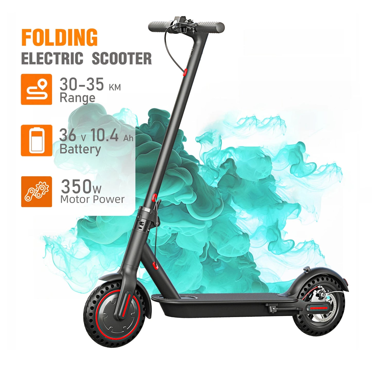 350W Foldable Electric Scooter for Adults Teens with APP Support