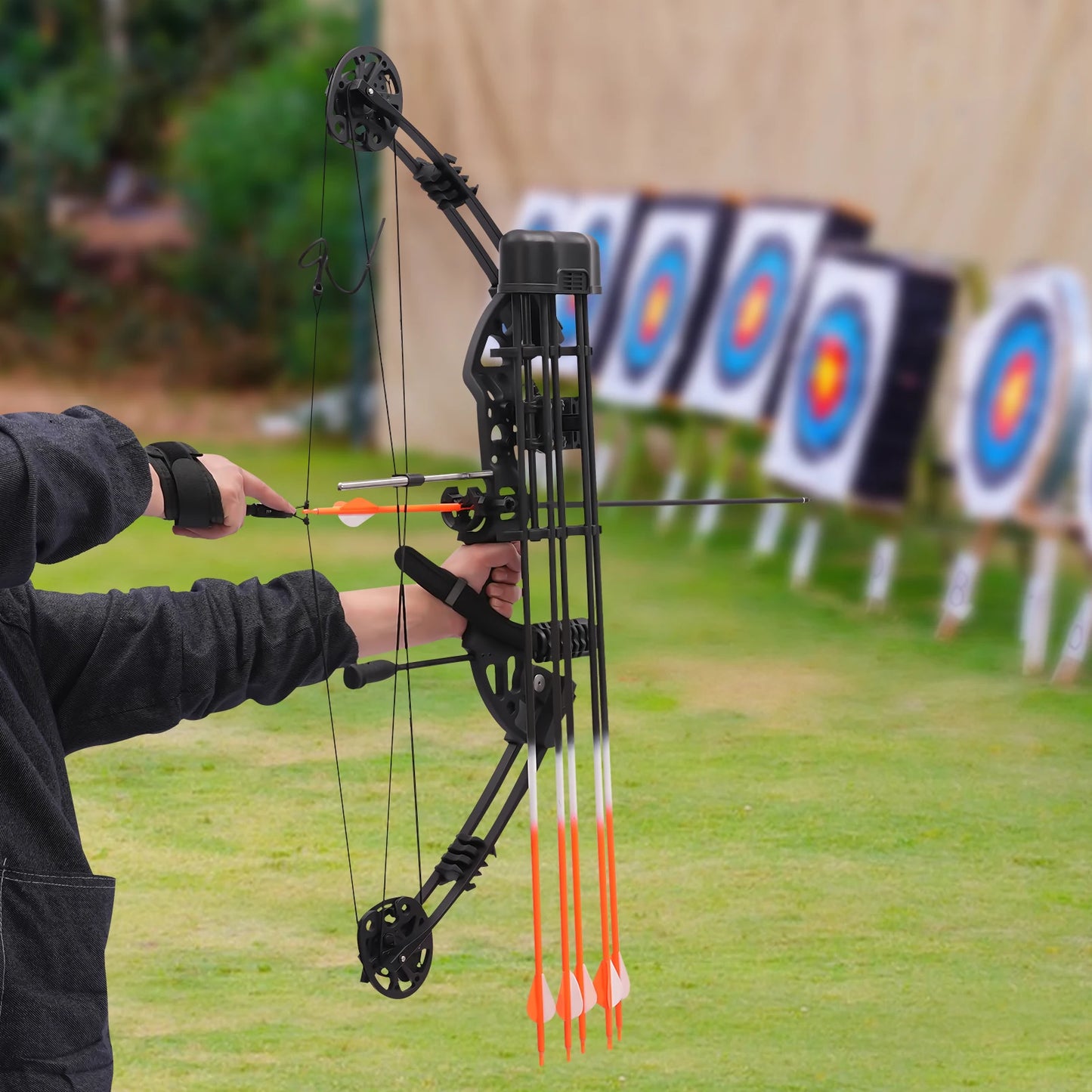 35-70lbs 329fps Adult Compound Bow Kit Archery Shooting