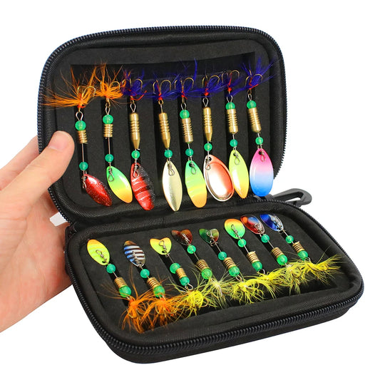 16pcs Fishing Spoons Lures Metal Baits Set for Trout Bass