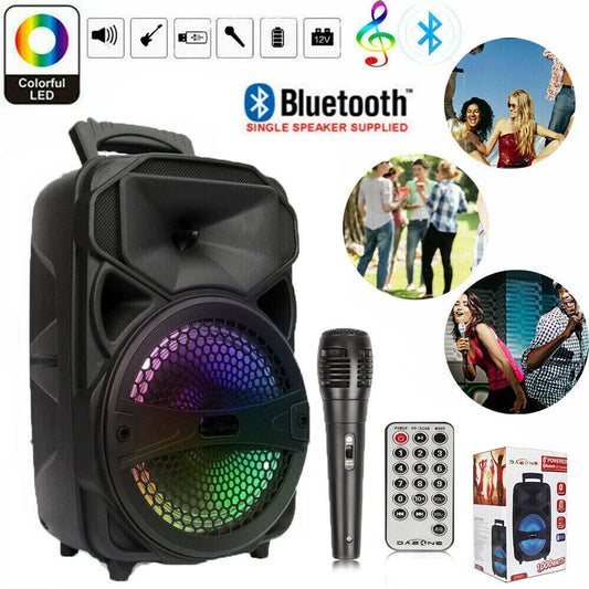 1000W Portable Wireless Bluetooth Speaker Big LED Light Stereo Tailgate FM Party Karaoke Subwoofer with MIc and Remote